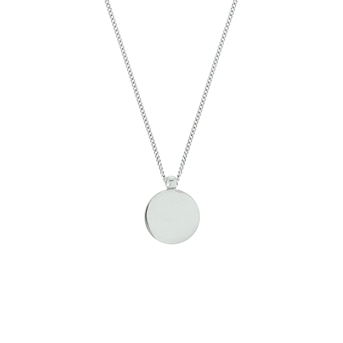 graveercollier rondje 41 + 5 cm zilver gerhodineerd