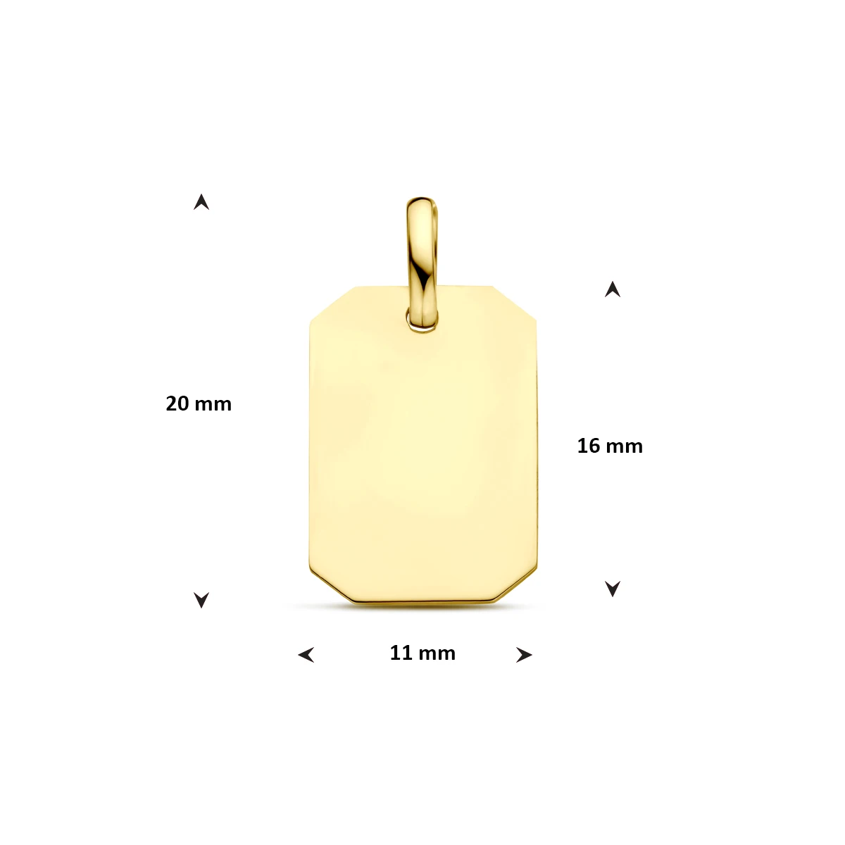 graveerhanger 20 mm 14K geelgoud