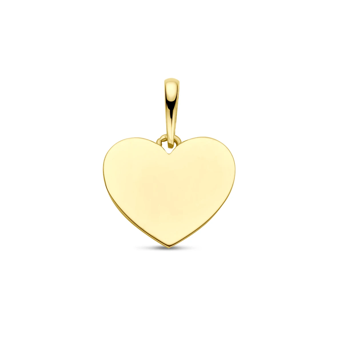 graveerhanger hart 10 mm 14K geelgoud