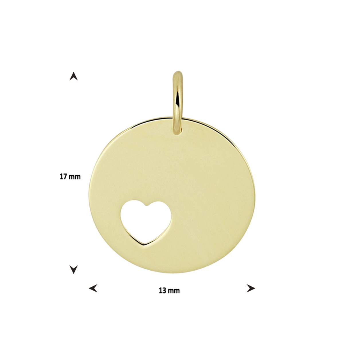 graveerhanger hart 14K geelgoud