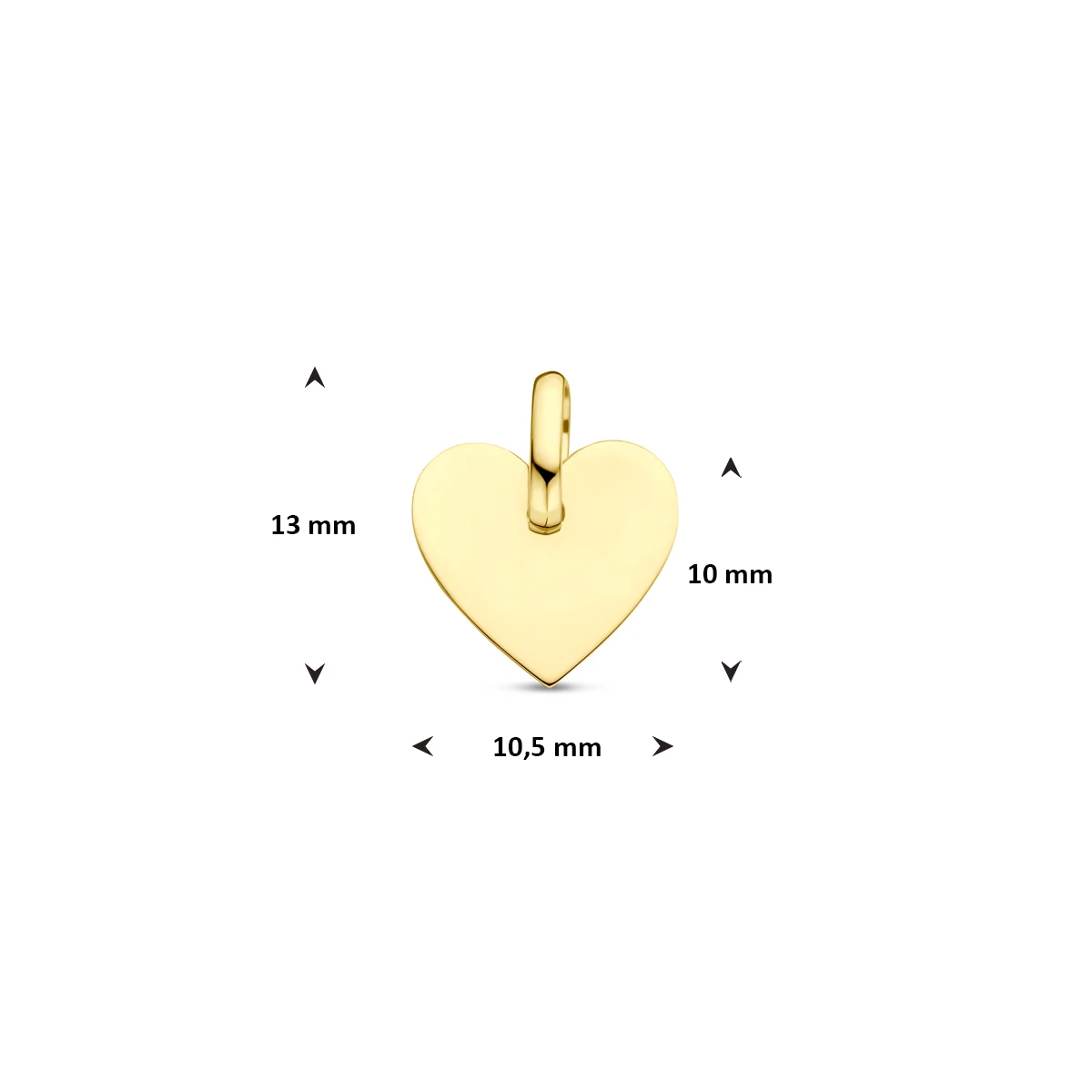 graveerhanger hart 14K geelgoud