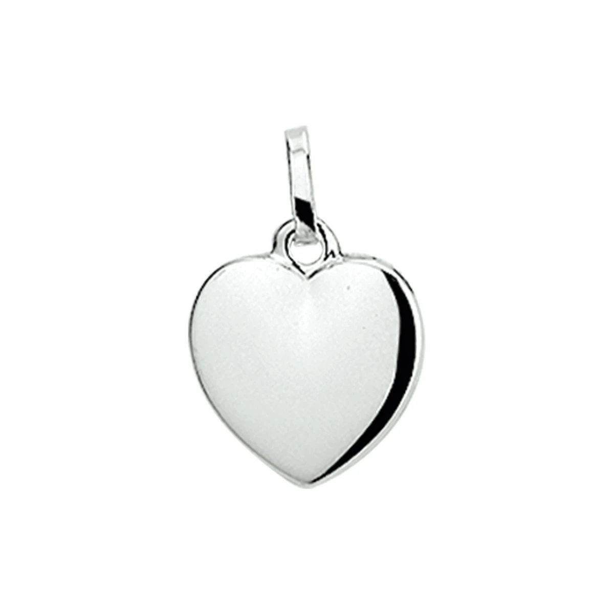 graveerhanger hart massief zilver wit