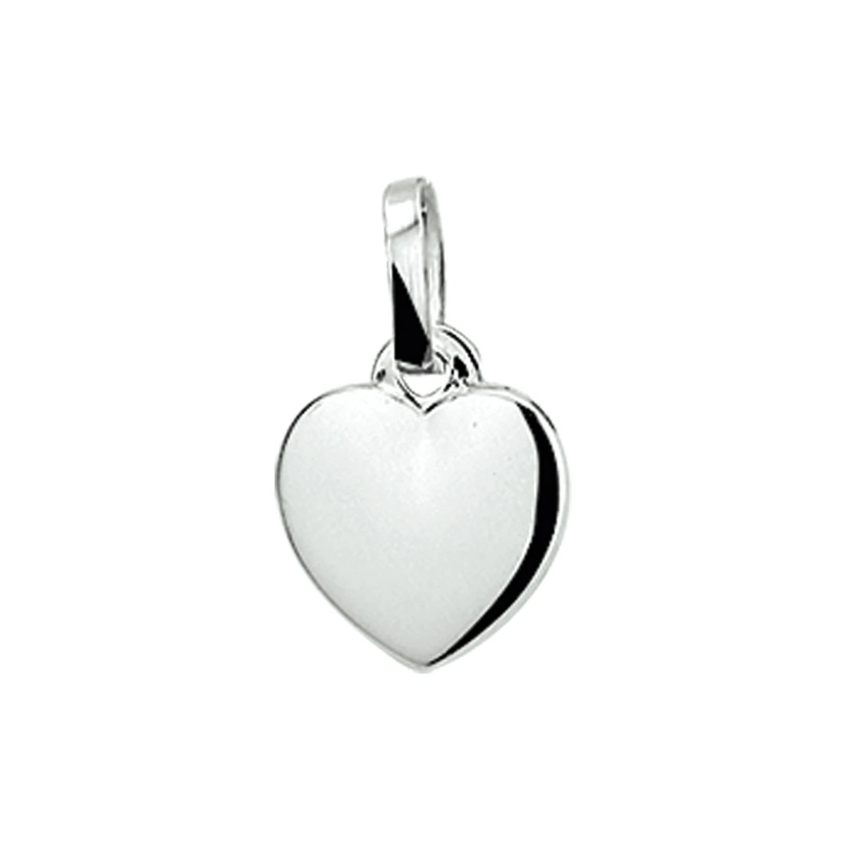 graveerhanger hart massief zilver wit