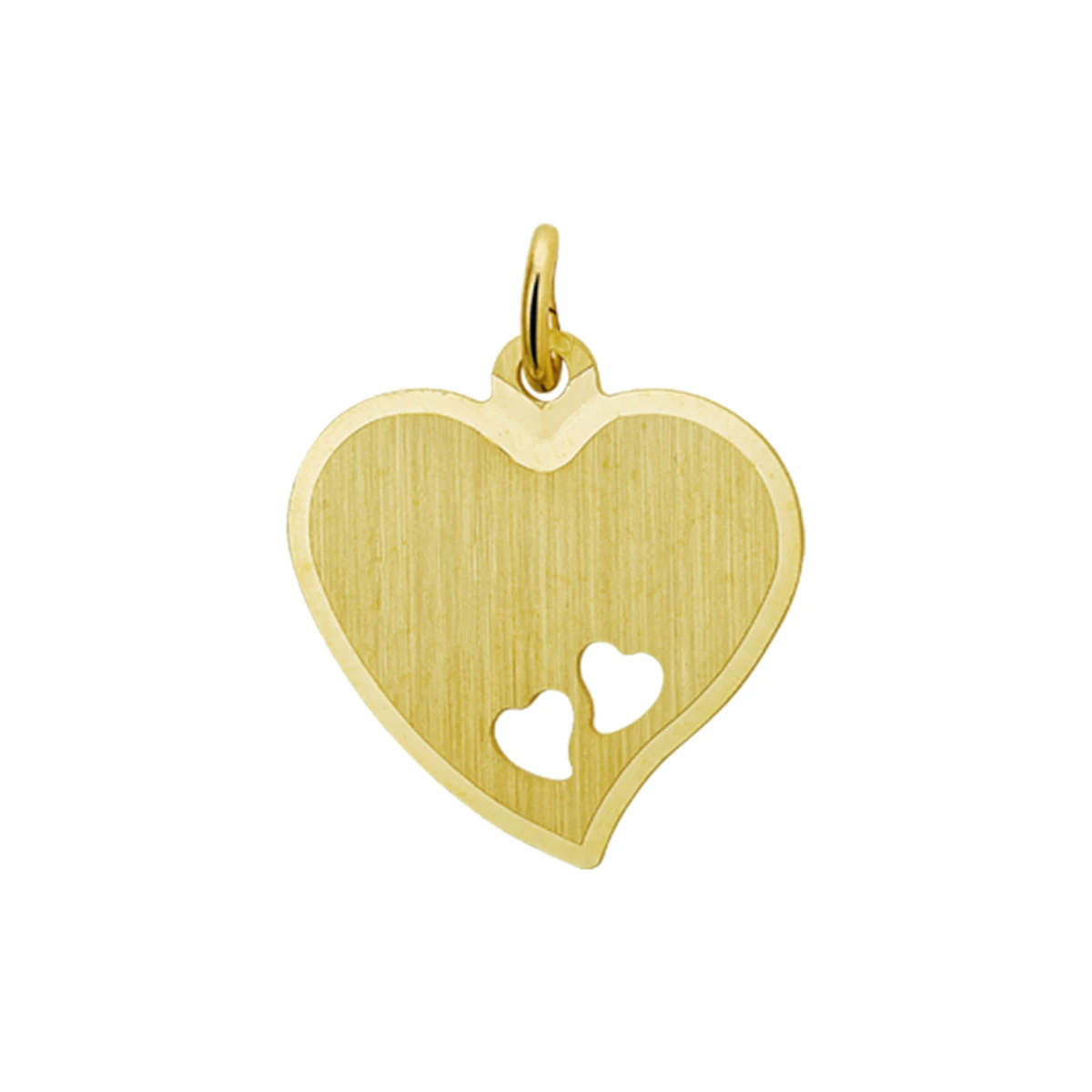 graveerhanger hart mat gediamanteerd 14K geelgoud