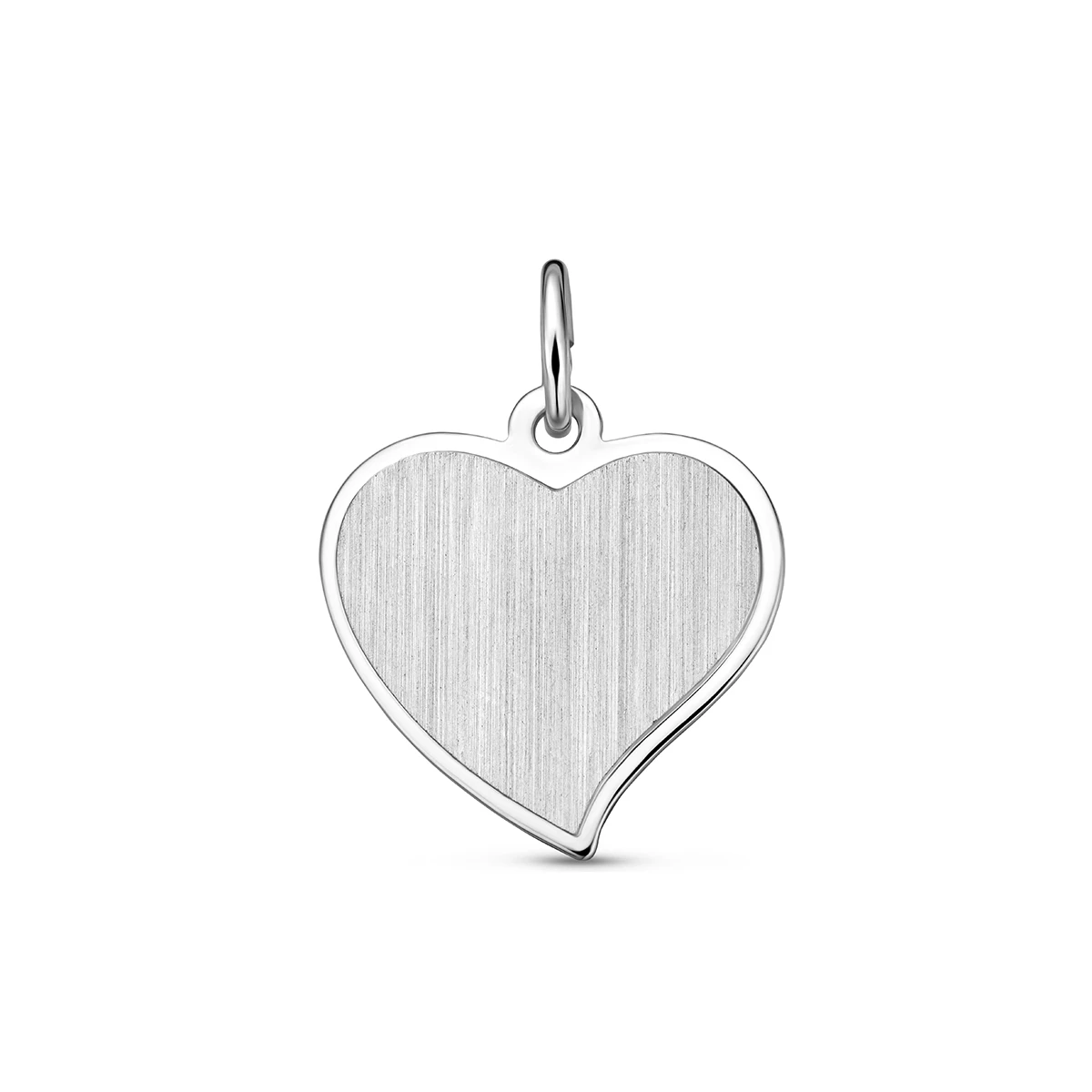 graveerhanger hart poli/mat 14 mm zilver gerhodineerd