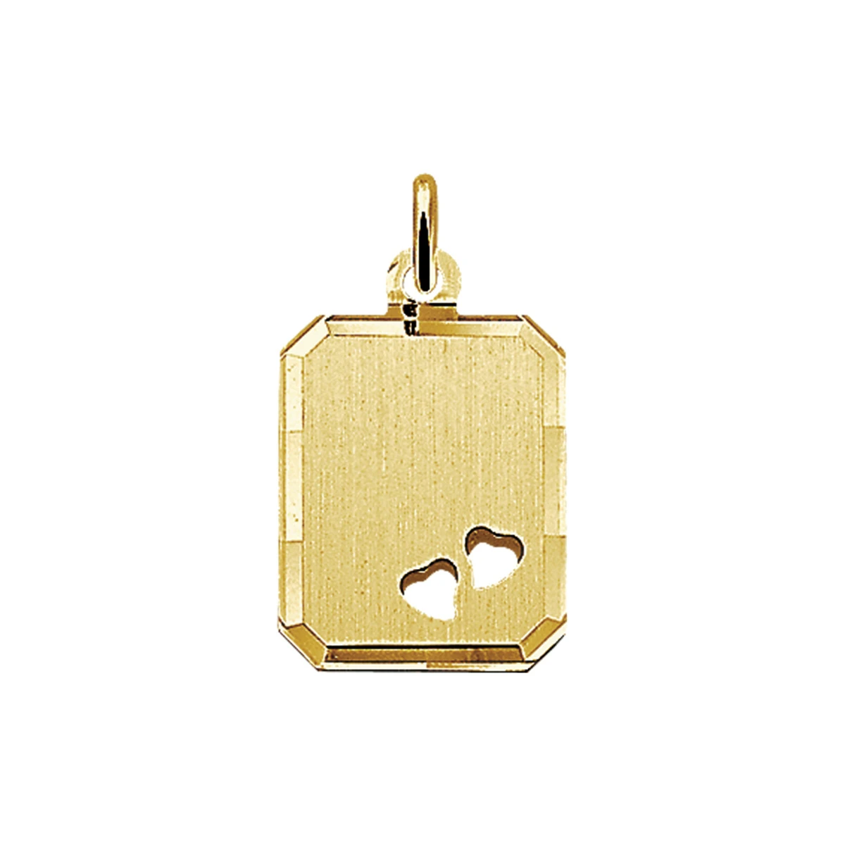 graveerhanger harten mat gediamanteerd 14K geelgoud