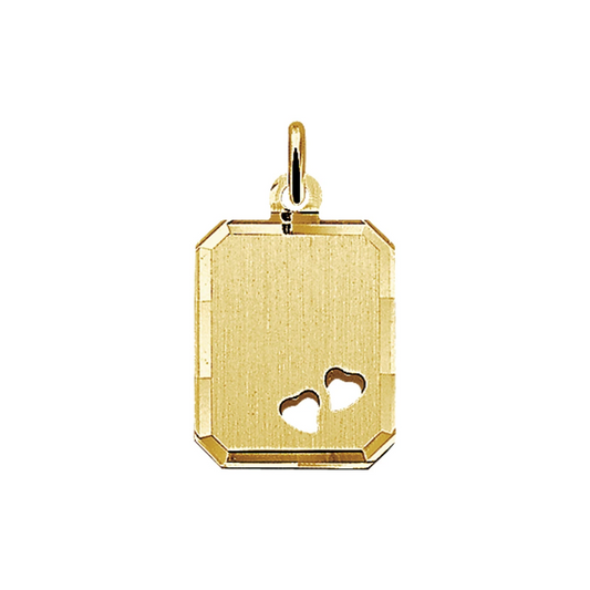 graveerhanger harten mat gediamanteerd 14K geelgoud