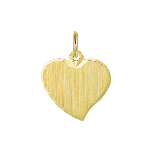 graveerhanger mat gediamanteerd 14K geelgoud