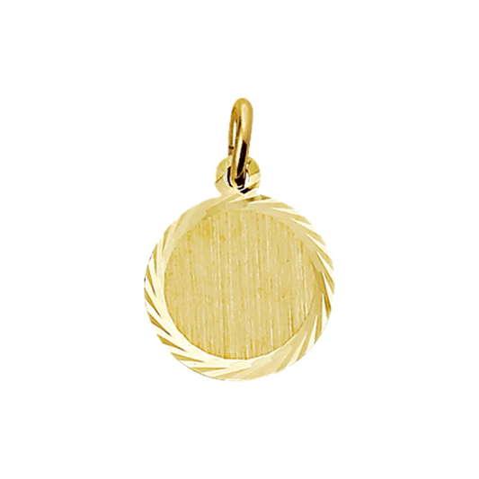 graveerhanger mat gediamanteerd 14K geelgoud