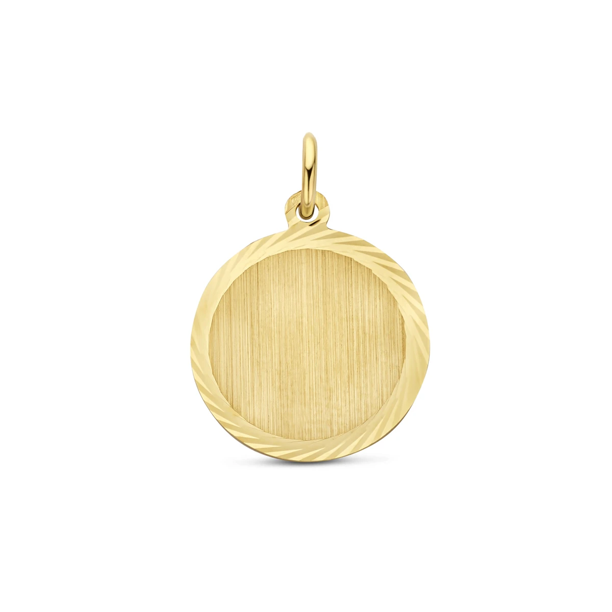 graveerhanger mat gediamanteerd 14K geelgoud