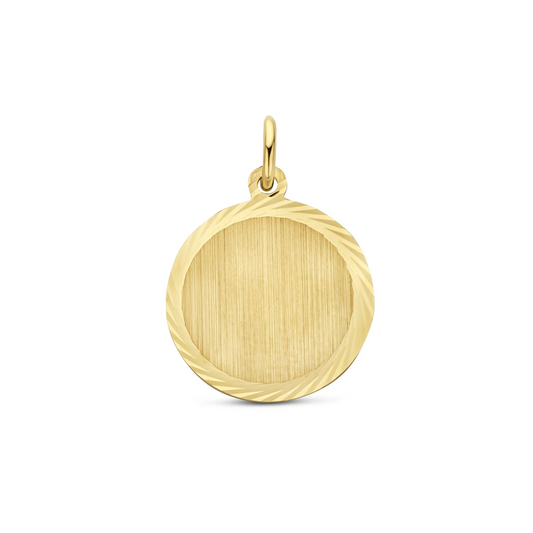 graveerhanger mat gediamanteerd 14K geelgoud