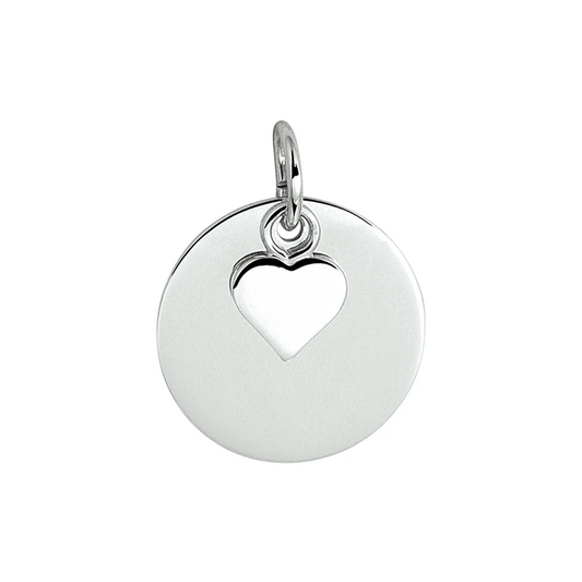 graveerhanger met hart zilver gerhodineerd