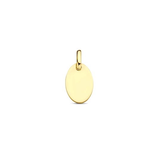 graveerhanger ovaal 14K geelgoud