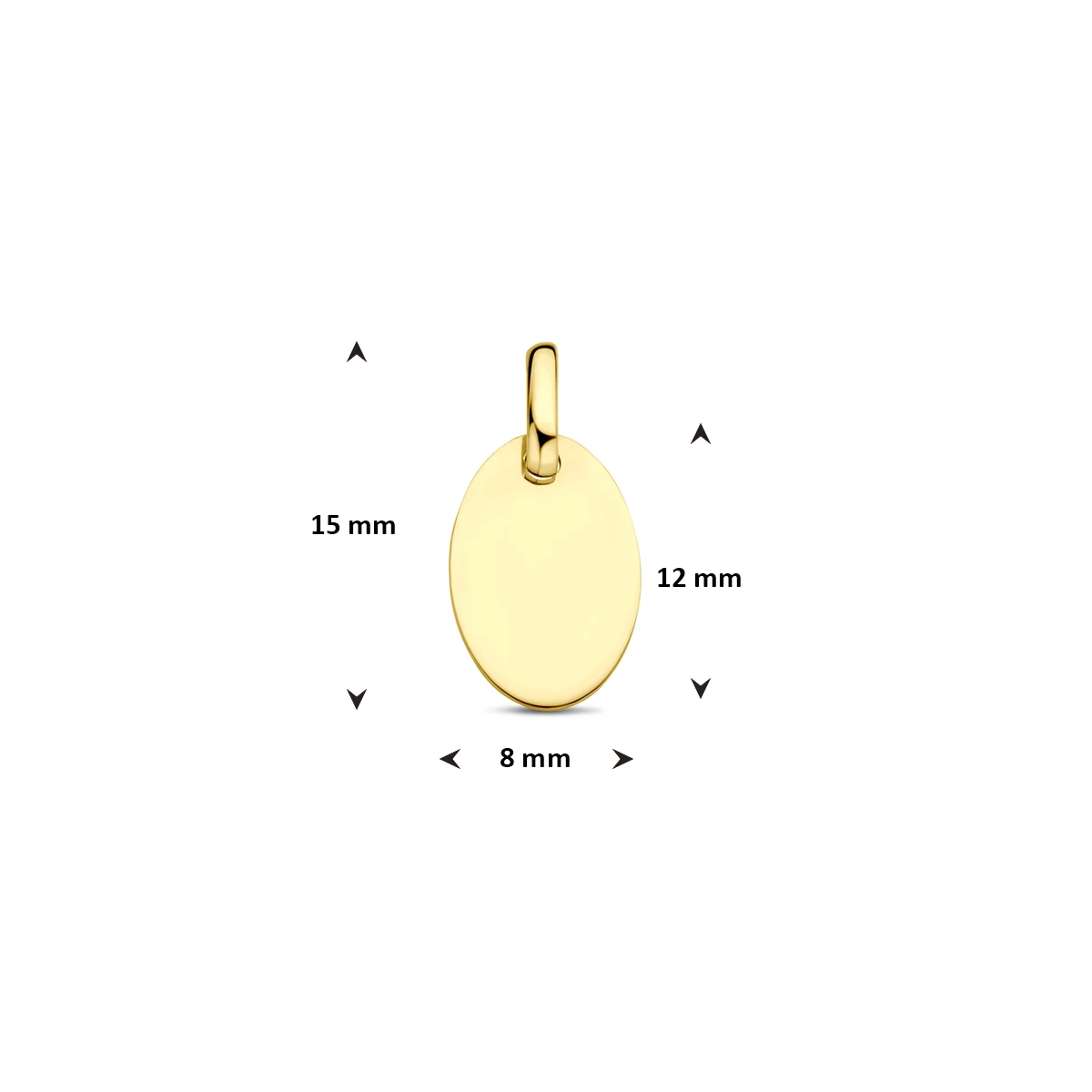 graveerhanger ovaal 14K geelgoud