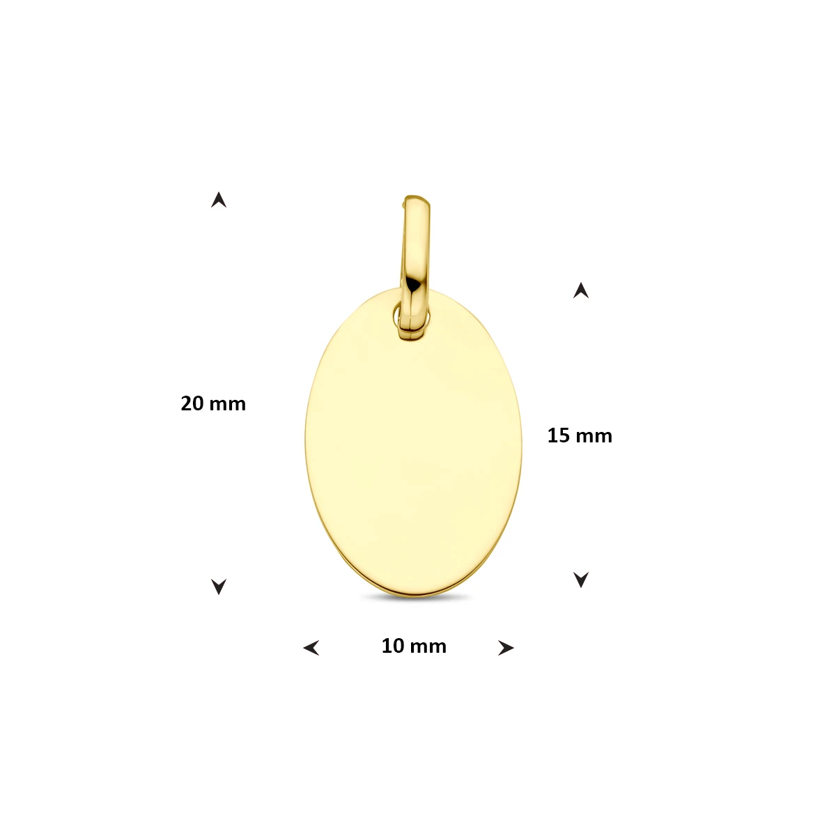 graveerhanger ovaal 14K geelgoud