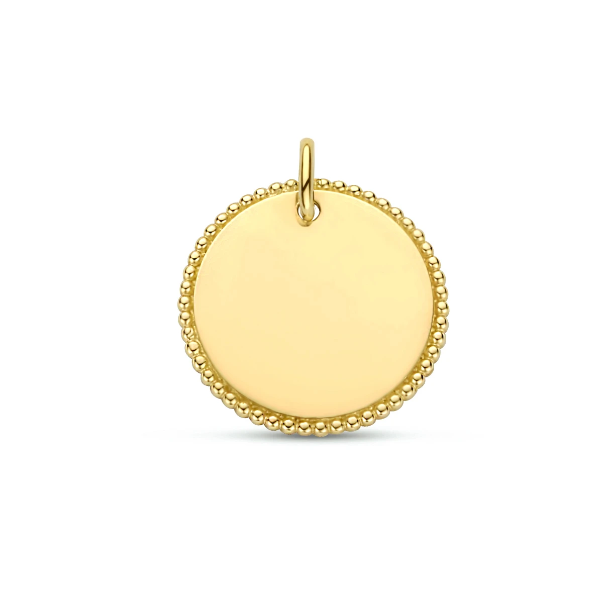 graveerhanger rond 14K geelgoud