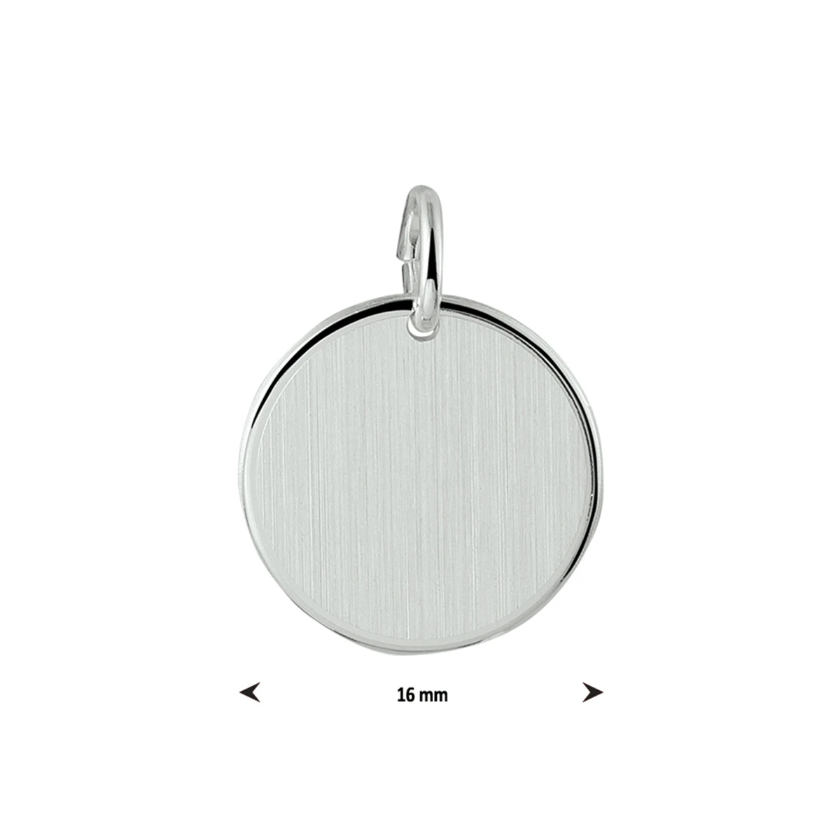 graveerhanger rond gediamanteerd zilver wit