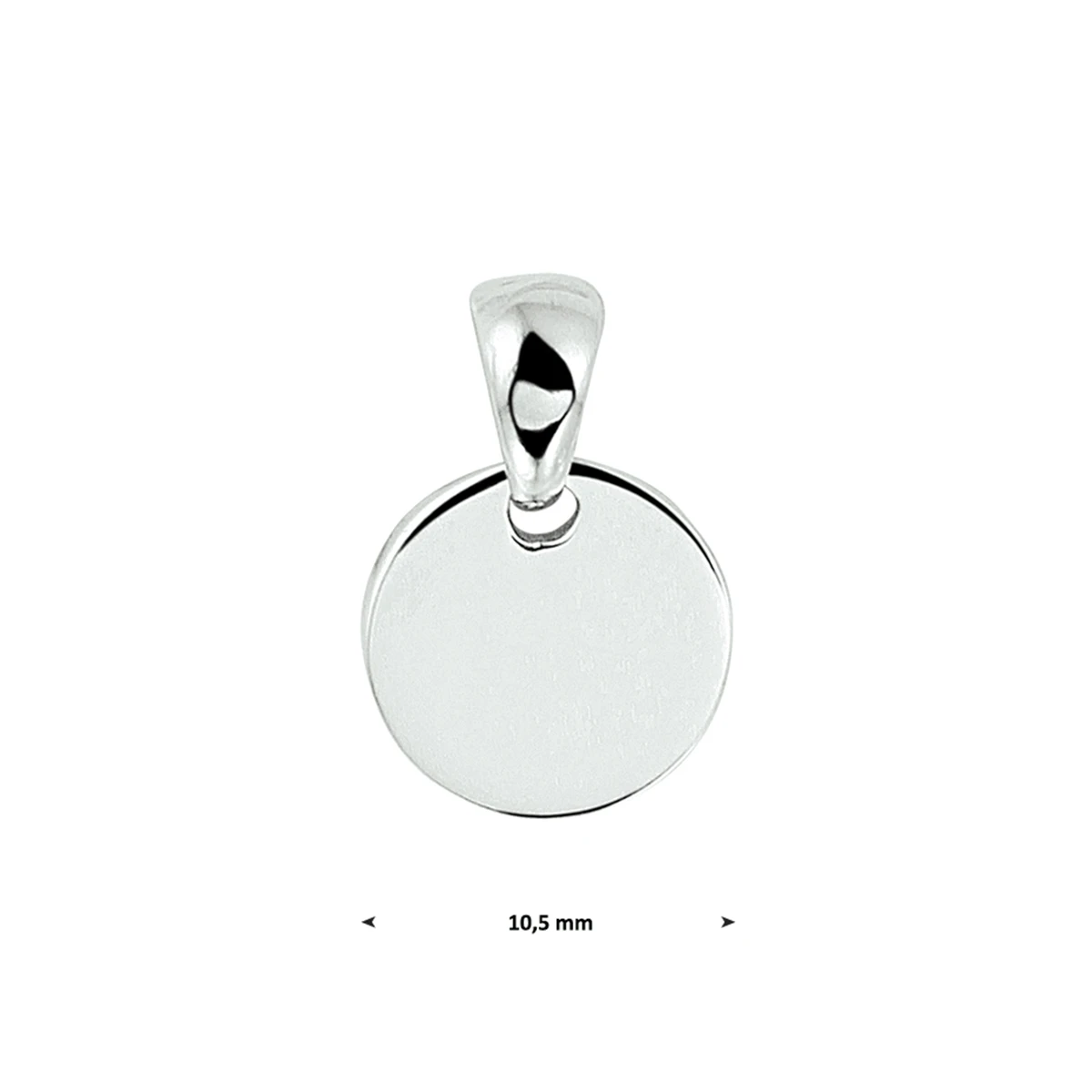 graveerhanger rond zilver gerhodineerd