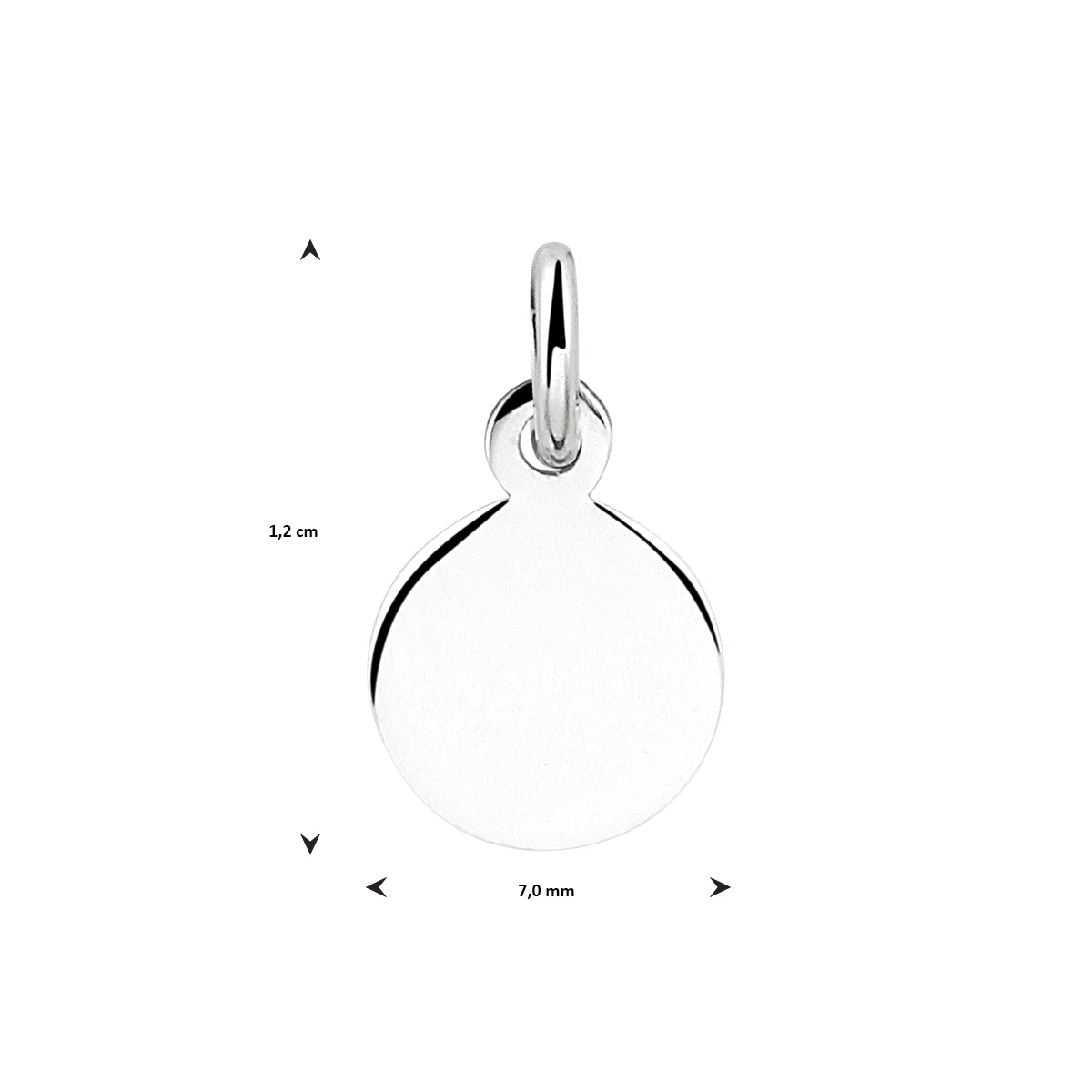 graveerhanger rond zilver gerhodineerd