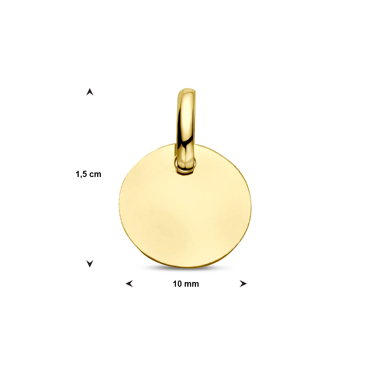 graveerhanger rondje 14K geelgoud