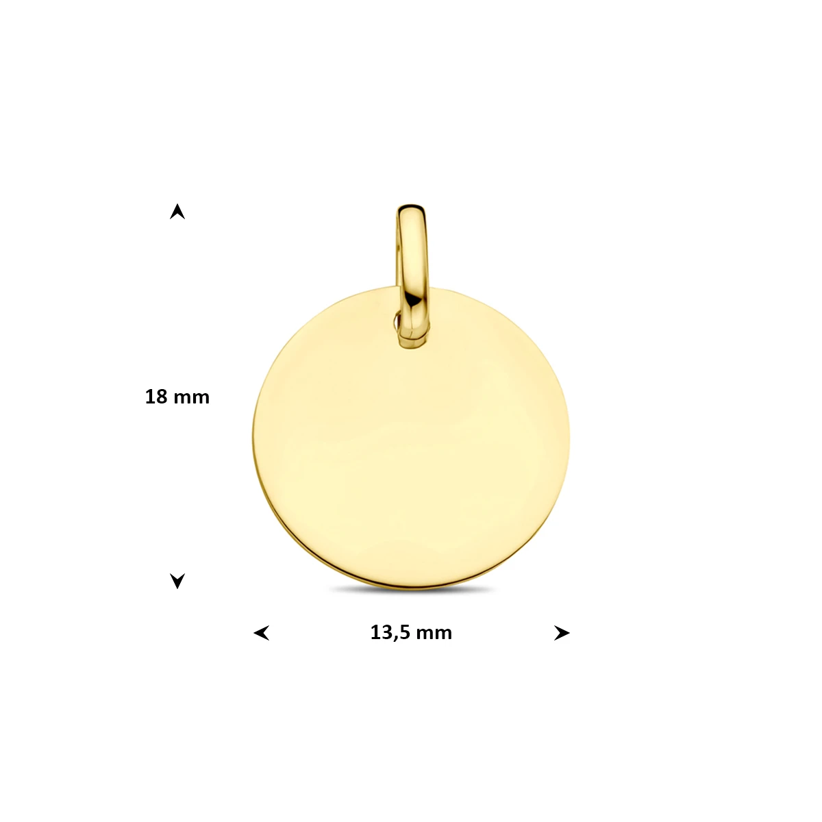 graveerhanger rondje 14K geelgoud