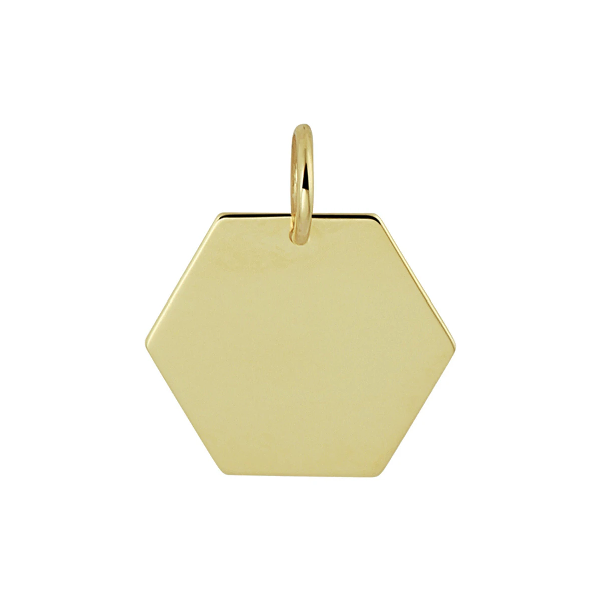 graveerhanger zeshoek 14K geelgoud