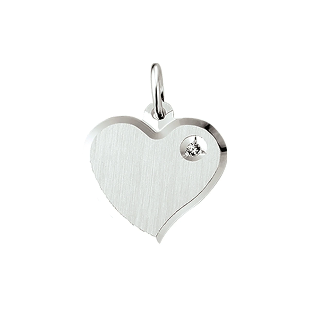 graveerhart zirkonia poli/mat gediamanteerd zilver wit
