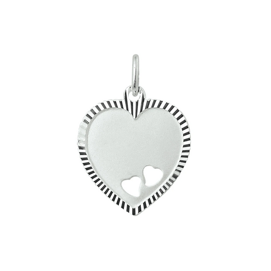 graveerhartje gediamanteerd zilver wit