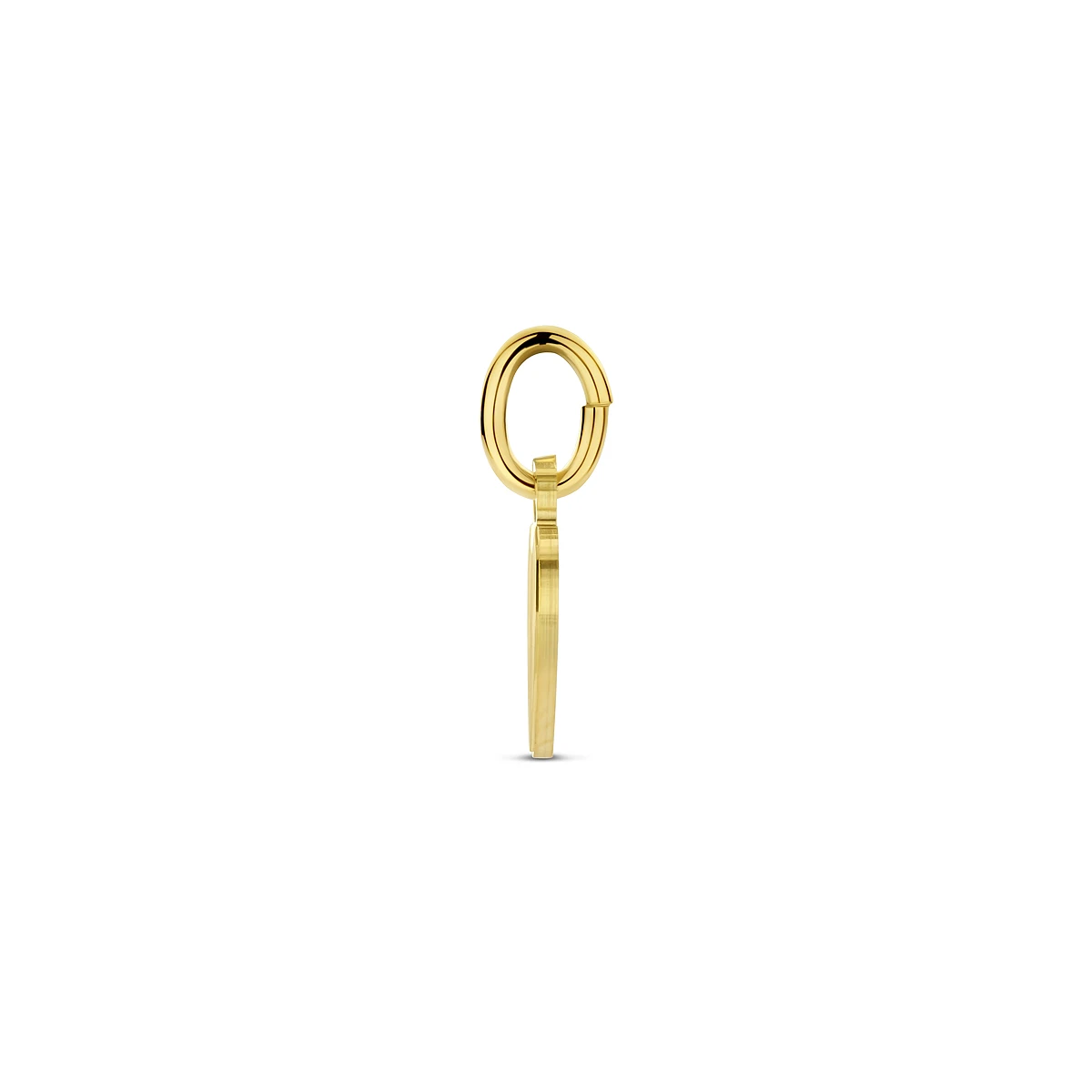graveerhartje mat gediamanteerd 7,5 mm 14K geelgoud
