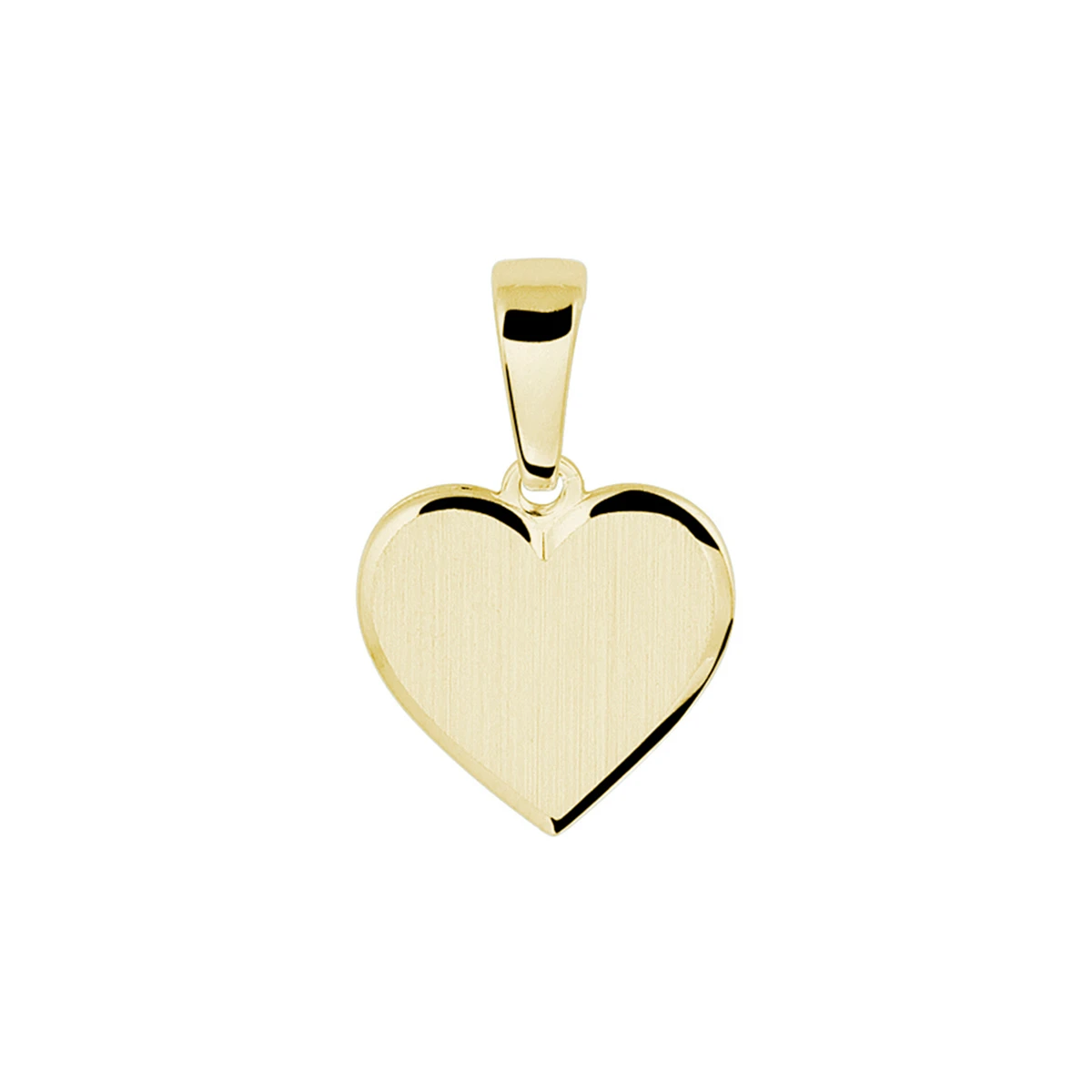 graveerhartje poli/mat 11 mm 14K geelgoud
