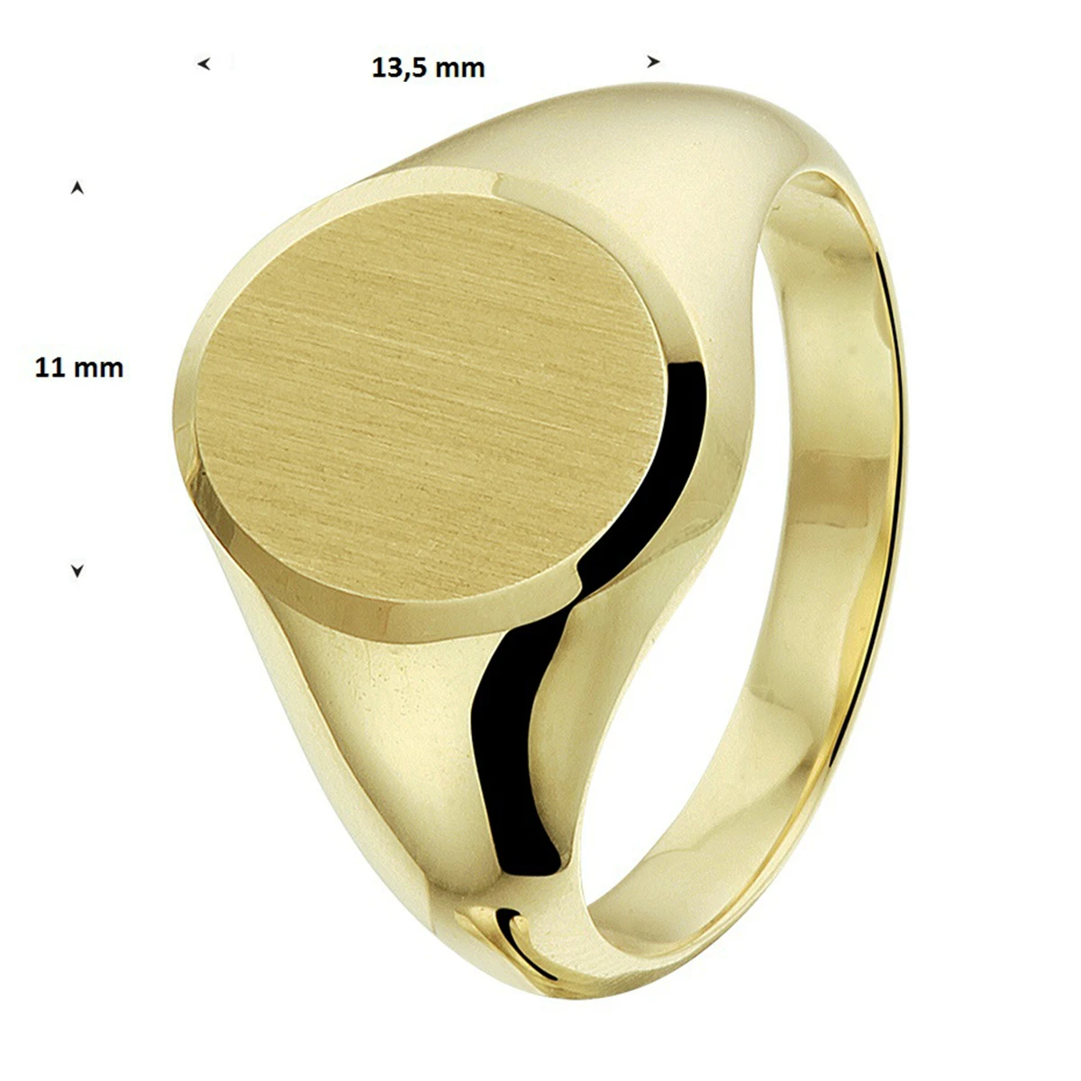graveerring massief mat gediamanteerd 14K geelgoud