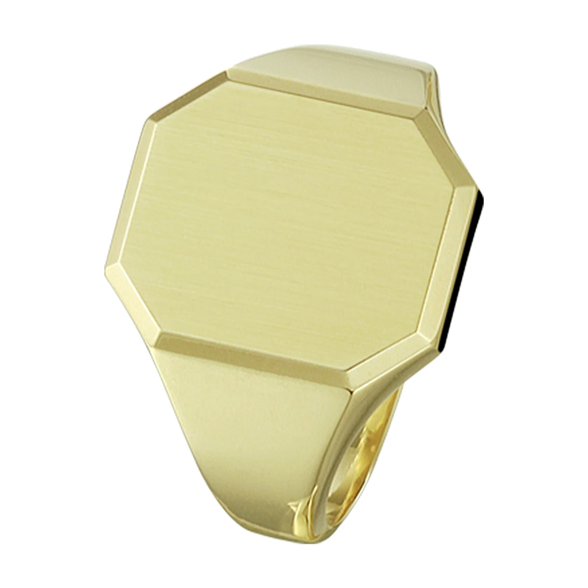 graveerring massief mat gediamanteerd 14K geelgoud