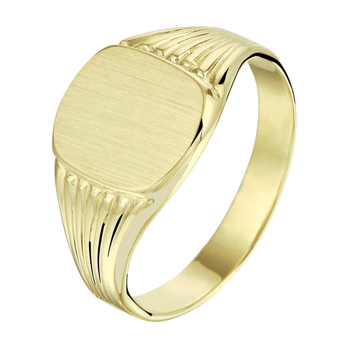 graveerring poli/mat 14K geelgoud