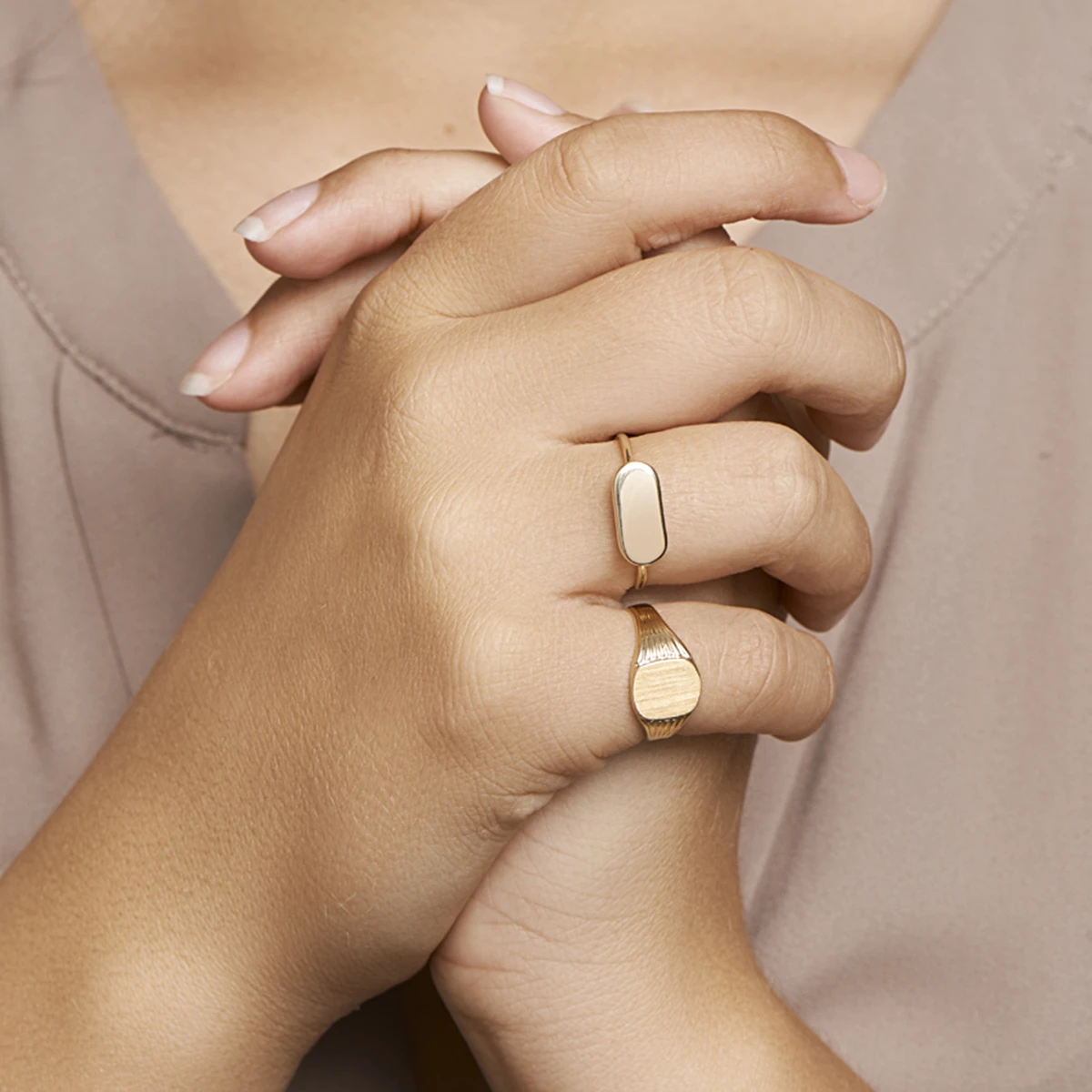 graveerring poli/mat 14K geelgoud