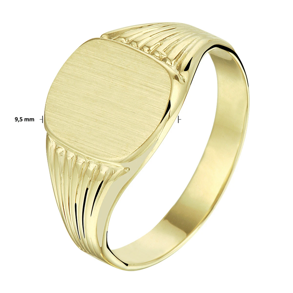 graveerring poli/mat 14K geelgoud