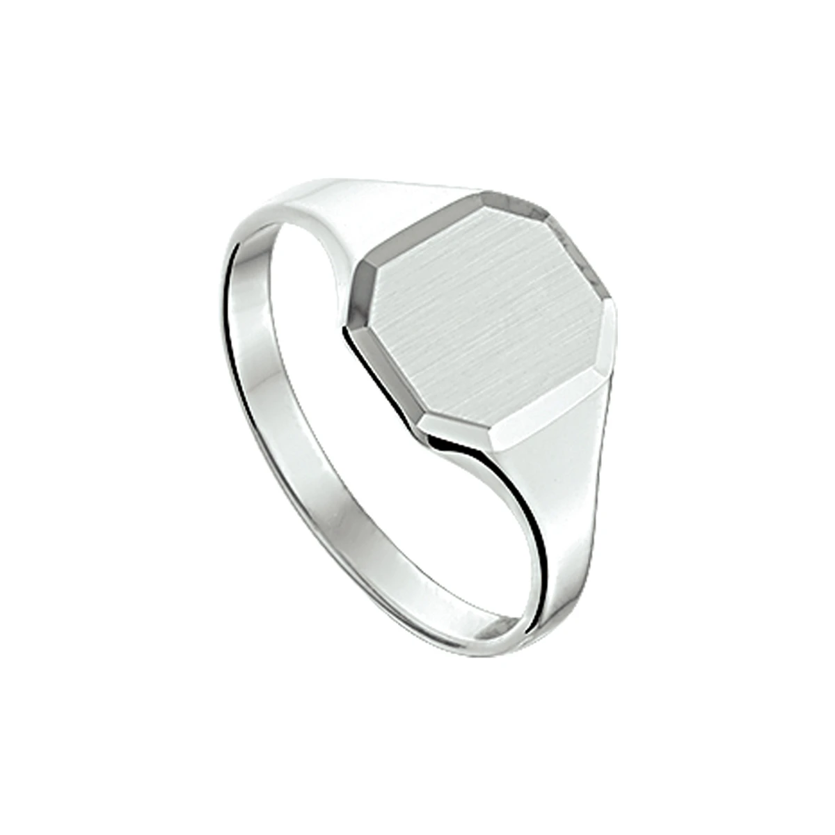 graveerring poli/mat gediamanteerd zilver wit