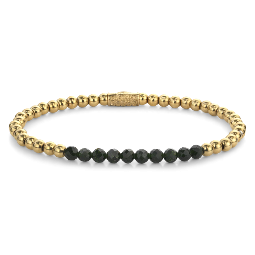 Green Glam Rocks Meets Yellowgold - 4mm S