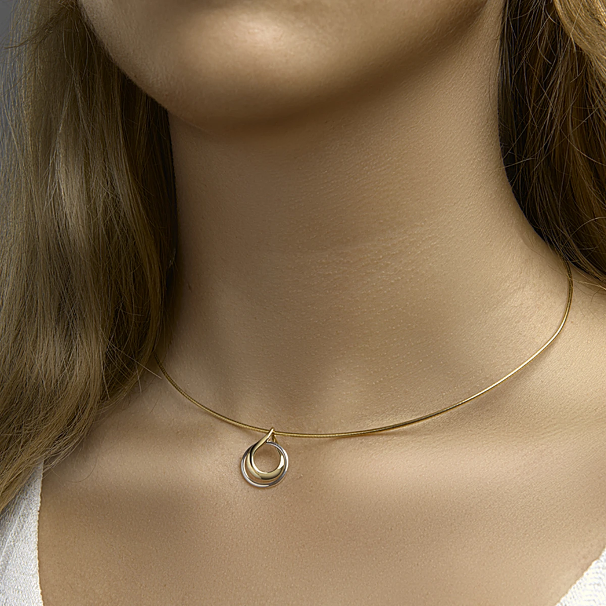 hanger 14K bicolor goud geel/wit