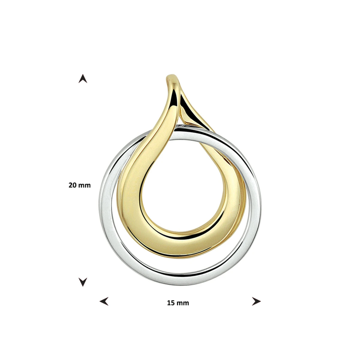 hanger 14K bicolor goud geel/wit