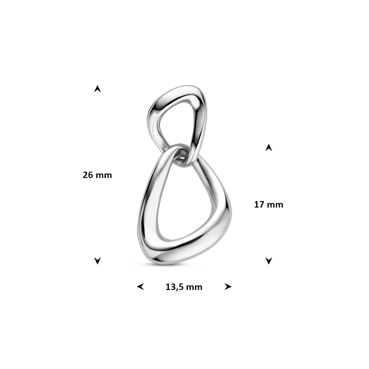 hanger 26 mm zilver gerhodineerd