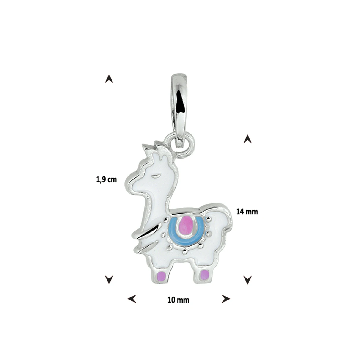 hanger alpaca emaille zilver gerhodineerd
