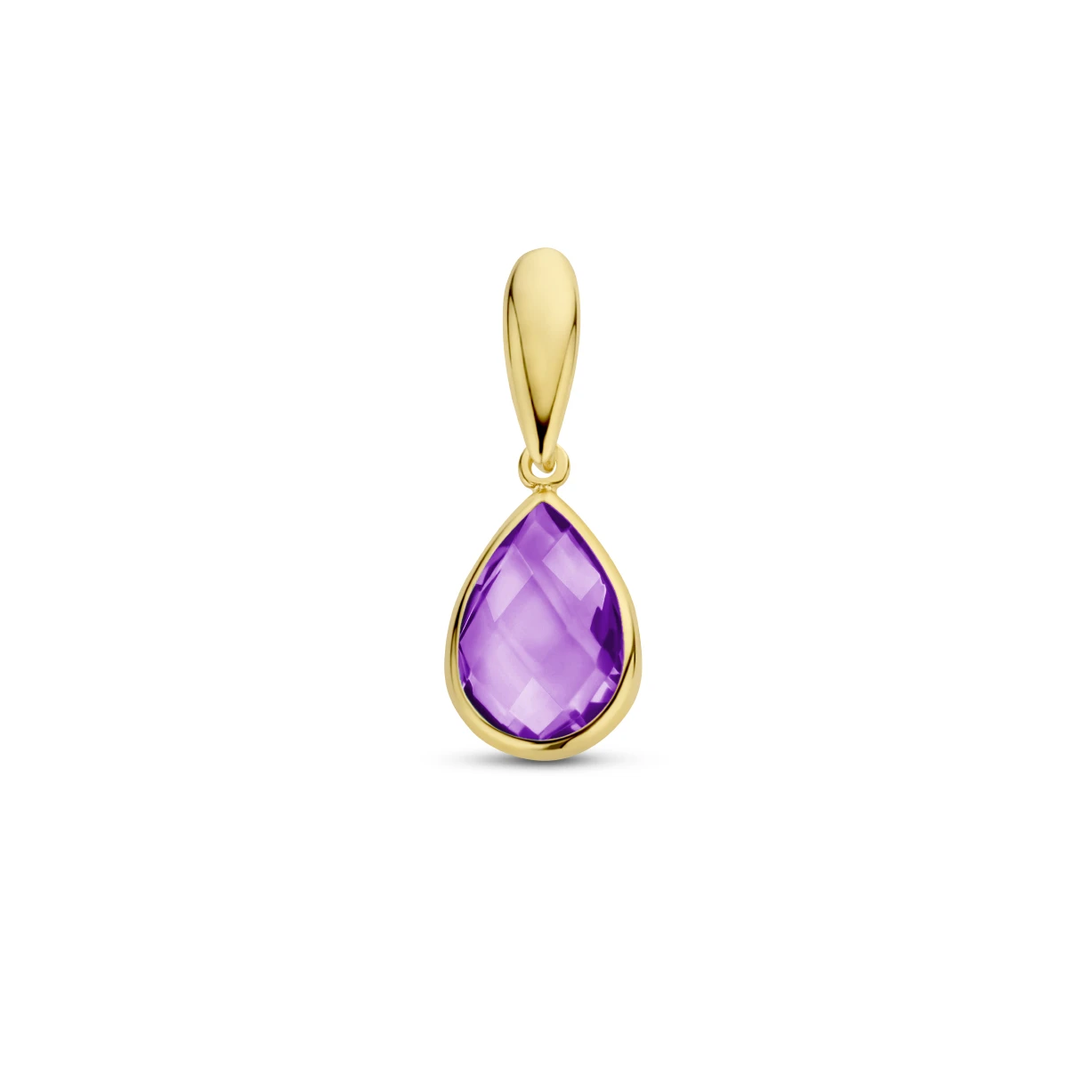 hanger amethist 12,5 mm 14K geelgoud