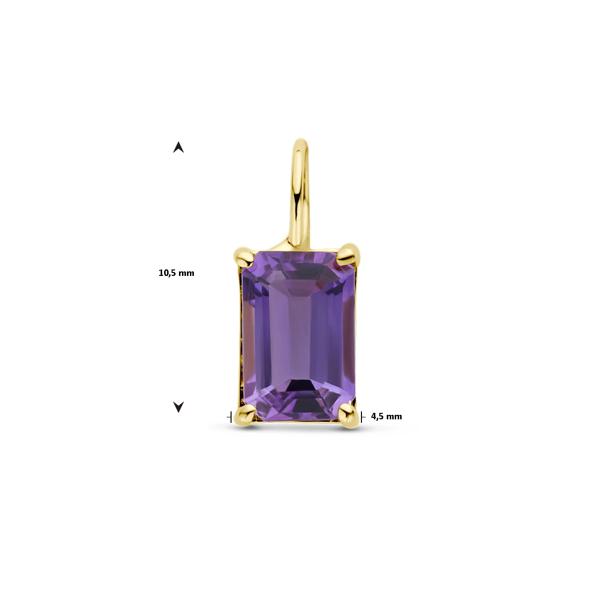 hanger amethist 14K geelgoud