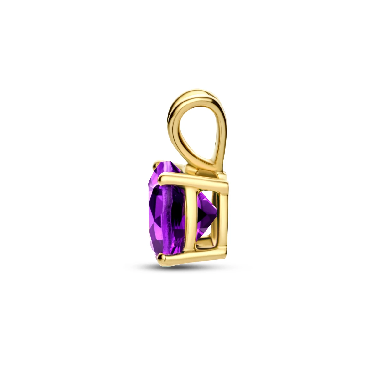 hanger amethist 14K geelgoud