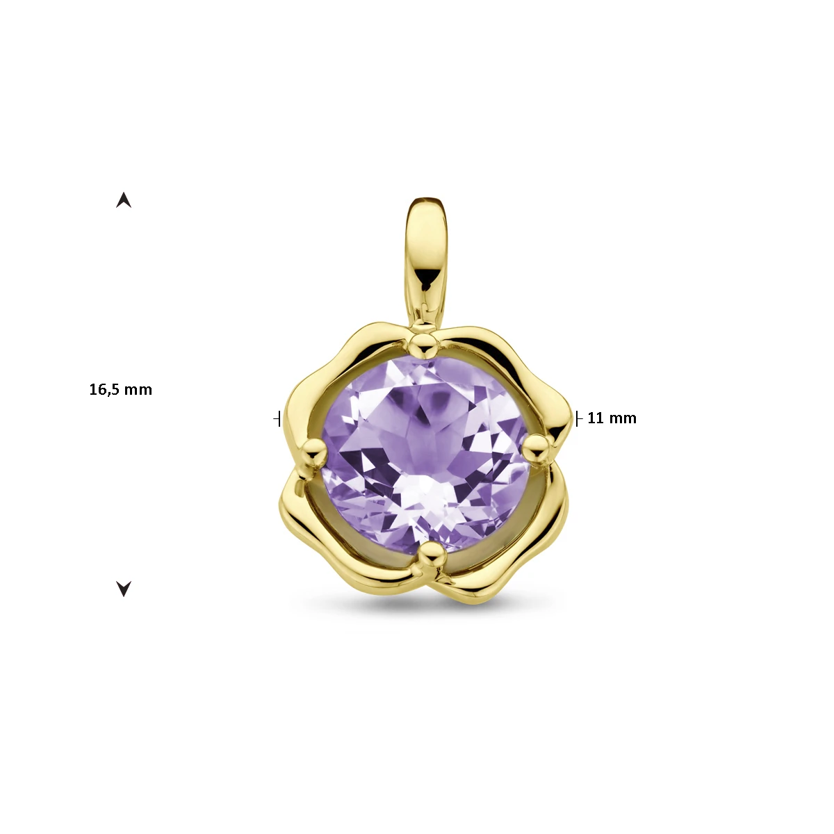 hanger amethist 14K geelgoud