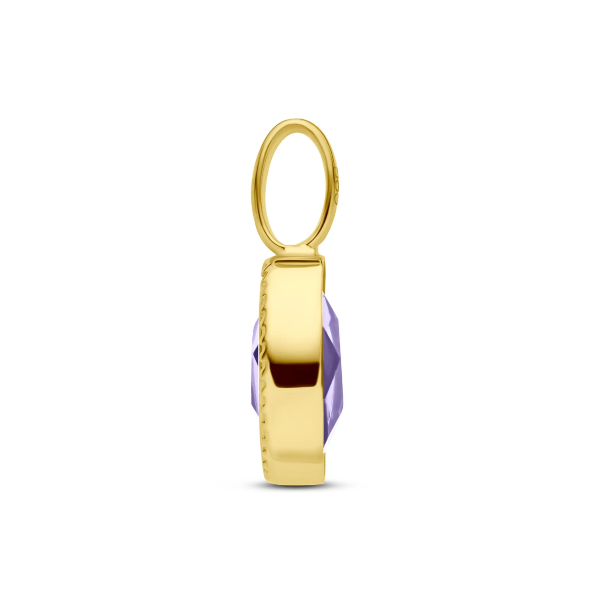 hanger amethist 14K geelgoud