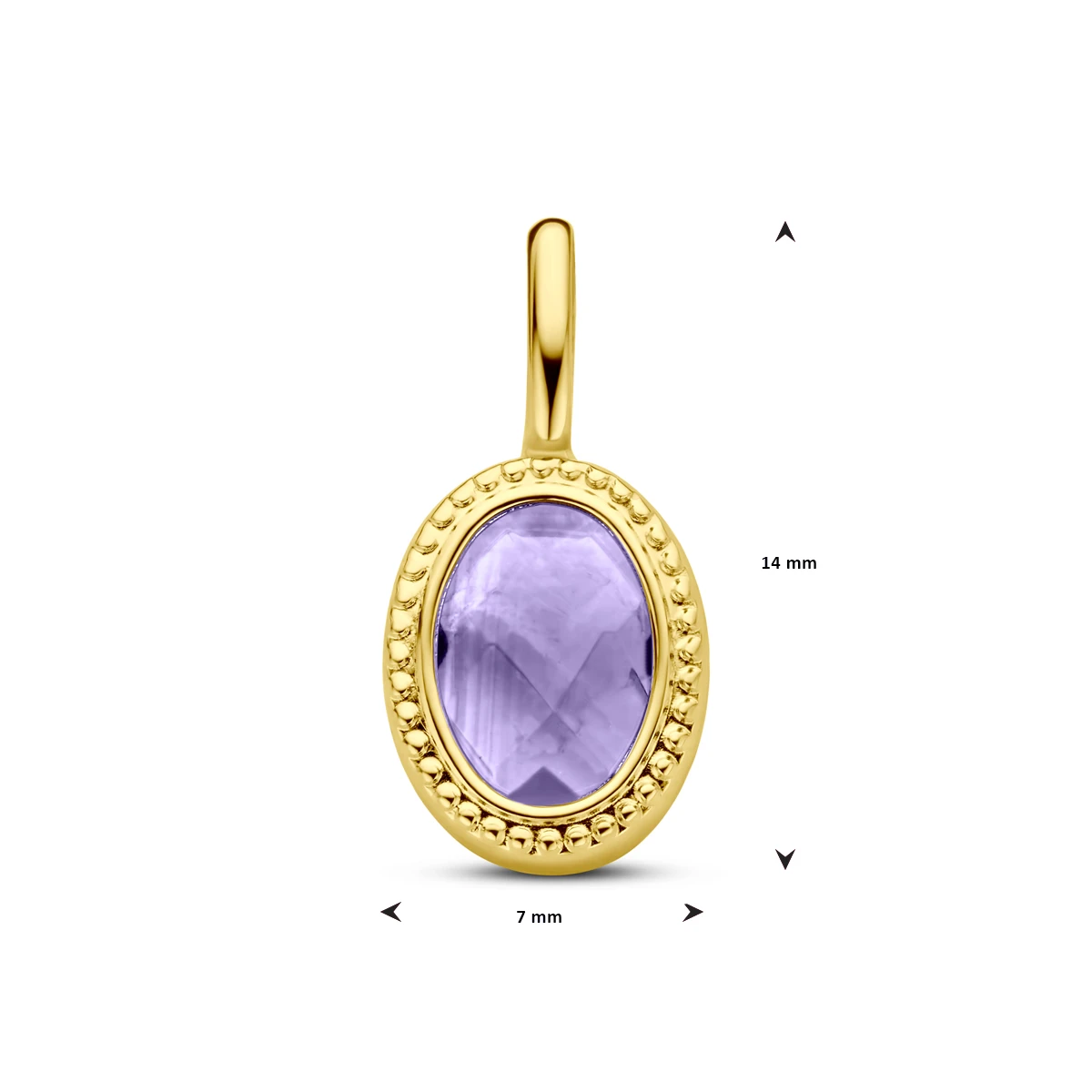 hanger amethist 14K geelgoud