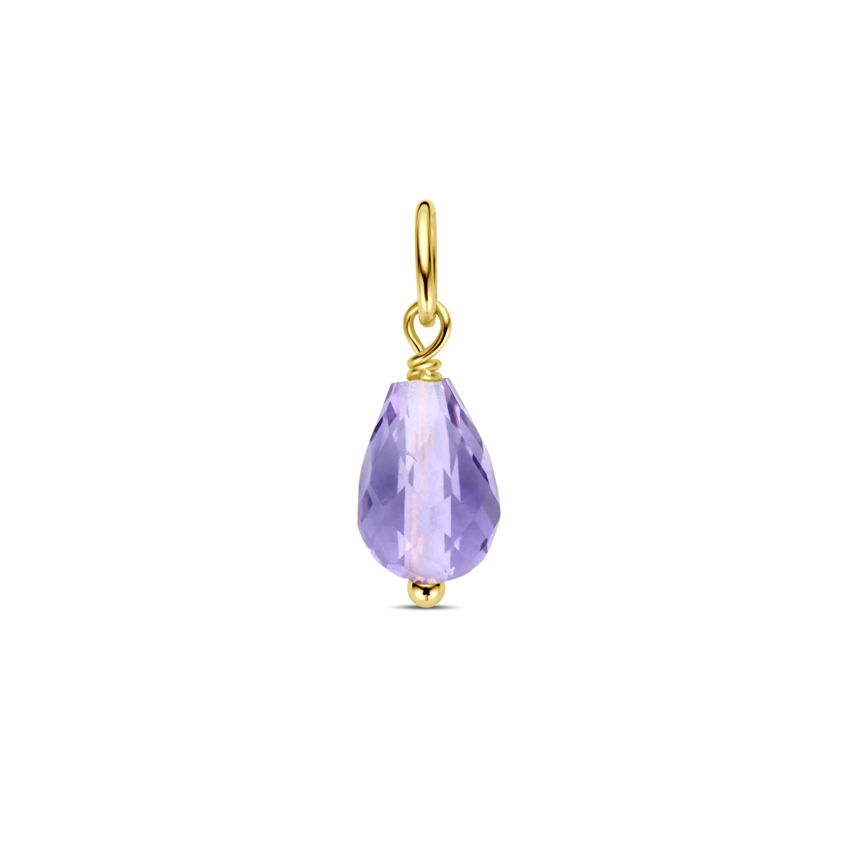 hanger amethist 15 mm 14K geelgoud