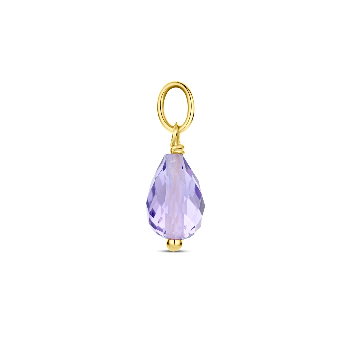 hanger amethist 15 mm 14K geelgoud