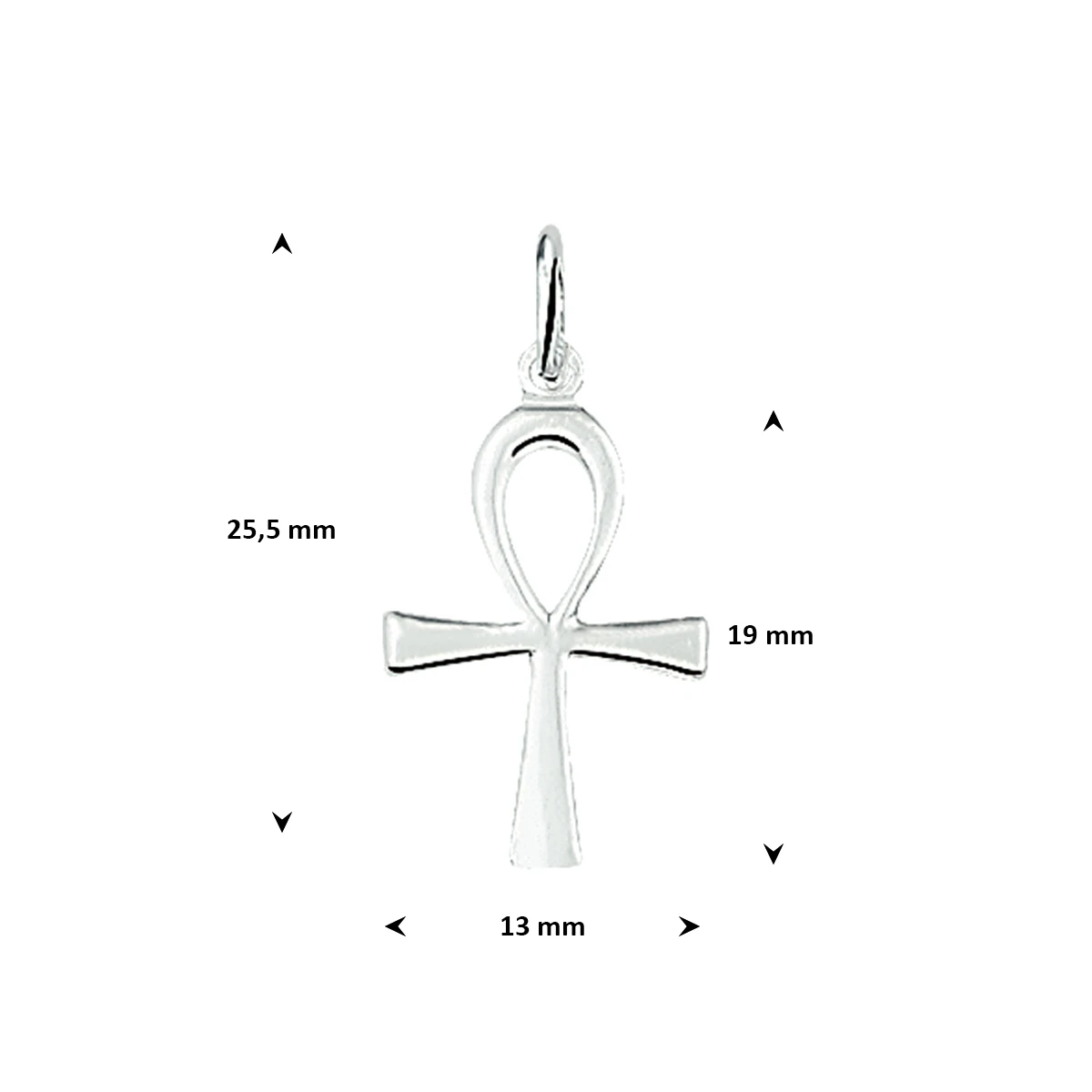 hanger ankh kruis zilver wit